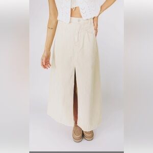 Free‎ People Come as You Are Cord Maxi Skirt 6 boho cottagecore transitional